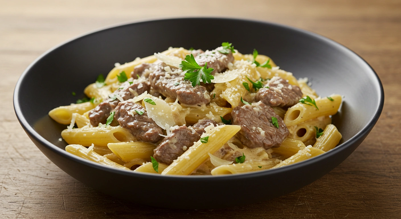 Creamy Garlic Beef Pasta - tertiary view